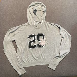 H&M Gray Cropped Sports Hoodie Sweater Size Youth 14+